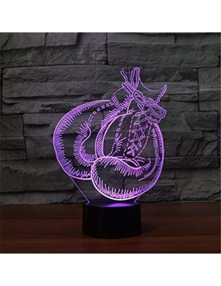 Lámpara de Noche 3D Guantes de Boxeo LED USB Control Remoto