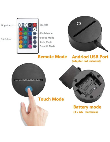 Lámpara de Noche 3D Guantes de Boxeo LED USB Control Remoto