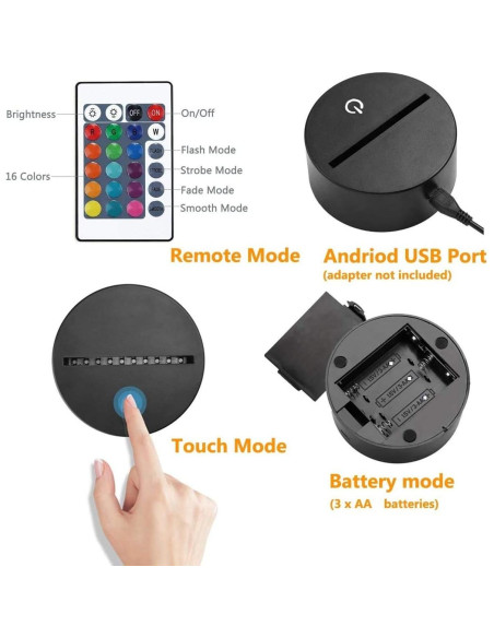 Lámpara de Noche 3D Guantes de Boxeo LED USB Control Remoto