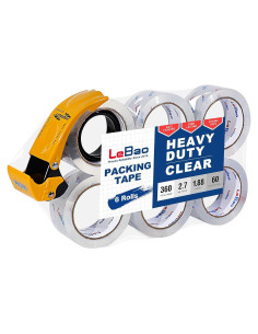Cinta de Embalaje LeBao HD 6 Rollos 4.76 cm x 54.86 m