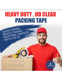 Cinta de Embalaje LeBao HD 6 Rollos 4.76 cm x 54.86 m 2