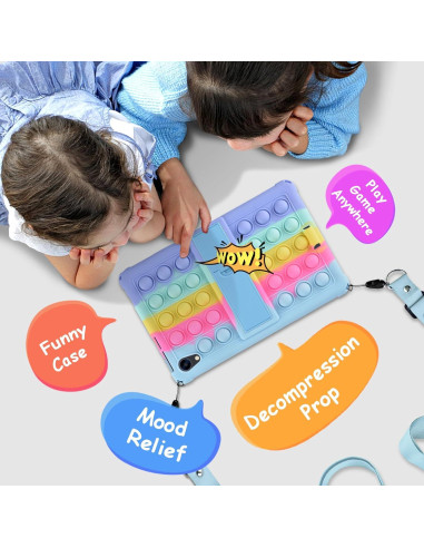 Funda de Silicona DETUOSI para Tableta URAO C107 10.1" Azul