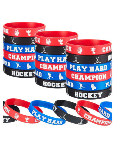 BBTO 24 Pulseras de Silicona para Fiesta de Hockey