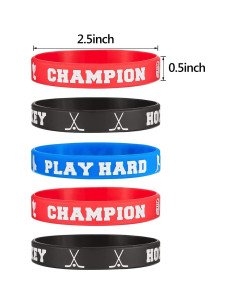 BBTO 24 Pulseras de Silicona para Fiesta de Hockey 2