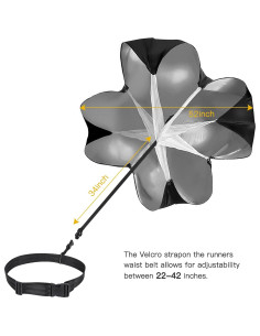 Paracaídas de Resistencia KUYOU 142 cm para Entrenamiento Deportivo 2