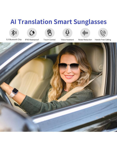 Gafas Inteligentes GS06-AI Oro con Traducción y Bluetooth