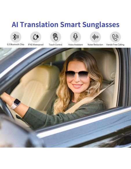 Gafas Inteligentes GS06-AI Oro con Traducción y Bluetooth