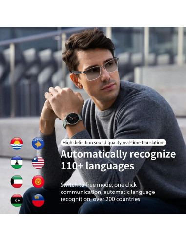 Gafas Inteligentes GS06-AI Oro con Traducción y Bluetooth