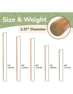 Bastón de Bambú BambooMN para Fitness y Rehabilitación 1.52m 2