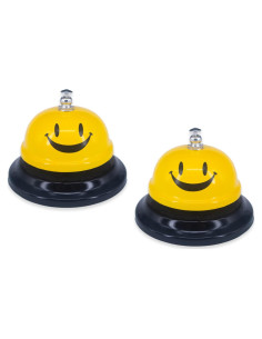 Paquete de 2 Timbres de Llamada LNAUJS Metal 8.5 cm Amarillo