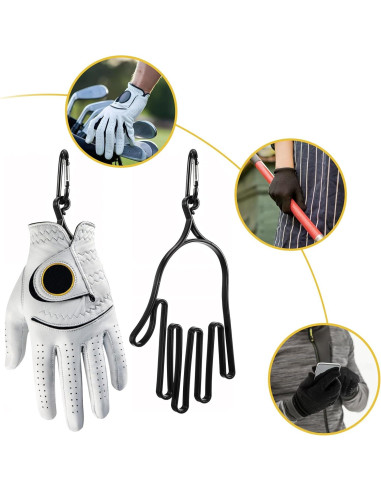 Soporte para Guantes de Golf Ymapinc 2 Piezas Negro/Blanco