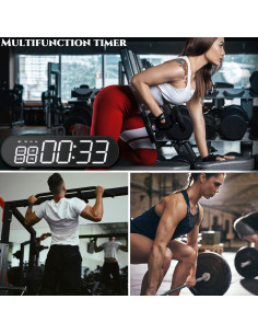 Temporizador de Gimnasio Portátil Banapoy, Cronómetro LED 1000mAh 2