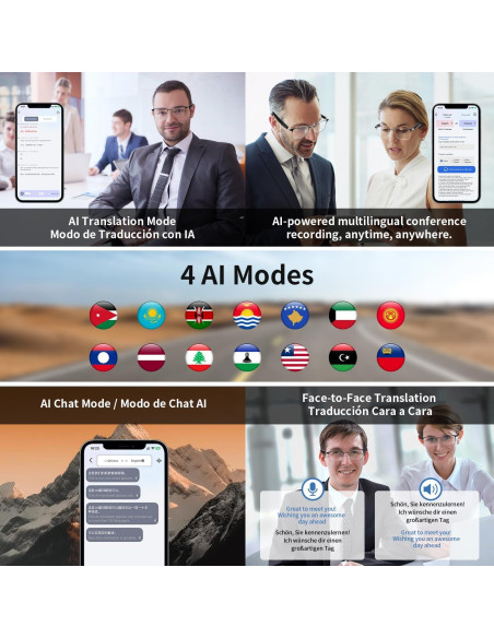 Gafas Inteligentes GS06-AI Oro con Traducción y Bluetooth