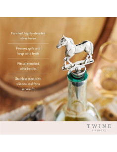 Tapón de Vino Twine Derby Caballo Metal Plata 80g 2