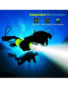 Linterna de Buceo Recargable NAKCNM IPX8 1200 Lúmenes 2 Pzs 2