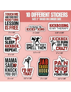 Calcomanías de Kickboxing TAYTA - 10 Piezas Impermeables 2