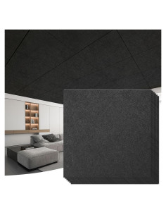 Azulejos Acústicos Art3d 12 Paneles 60x60cm Impermeables