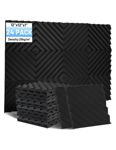 Focusound 24 Paneles de Espuma Acústica Aislantes de Sonido