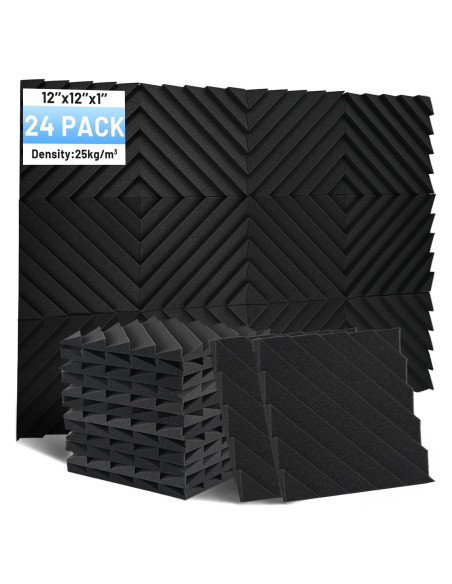 Focusound 24 Paneles de Espuma Acústica Aislantes de Sonido