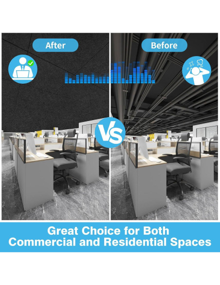 Azulejos Acústicos Art3d 12 Paneles 60x60cm Impermeables