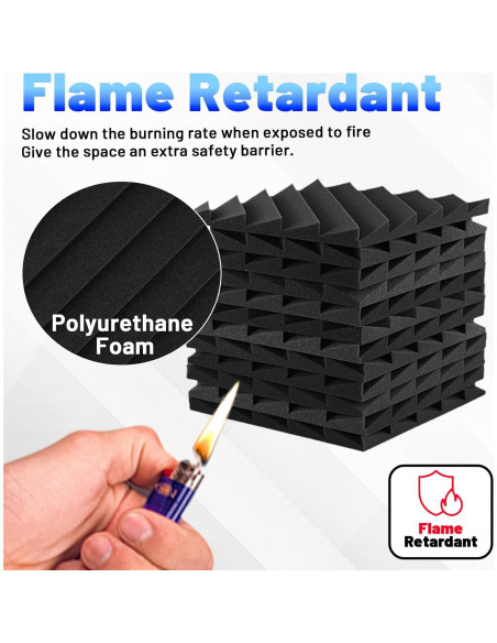 Focusound 24 Paneles de Espuma Acústica Aislantes de Sonido