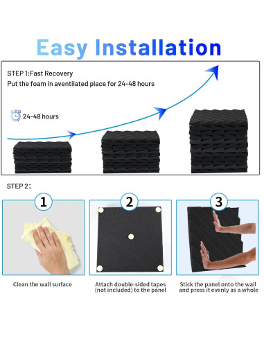 Focusound 24 Paneles de Espuma Acústica Aislantes de Sonido