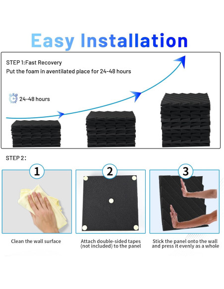 Focusound 24 Paneles de Espuma Acústica Aislantes de Sonido