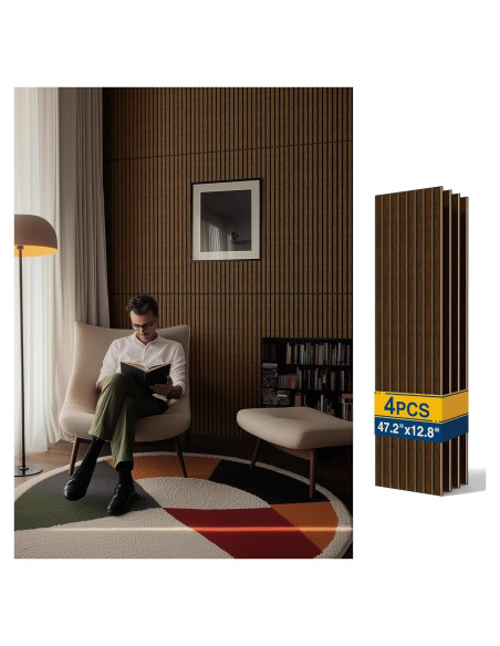 Paneles Acústicos de Madera Reverbeon 4 Piezas 120x32.5 cm