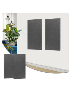 2 Paneles Acústicos Absorbentes de Sonido 119.4x58.4cm Gris