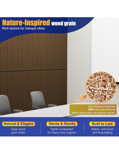 Paneles Acústicos de Madera Reverbeon 4 Piezas 120x32.5 cm