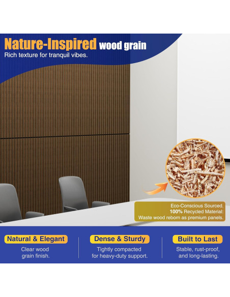 Paneles Acústicos de Madera Reverbeon 4 Piezas 120x32.5 cm