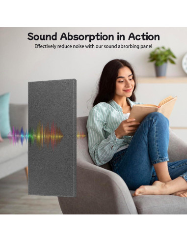 2 Paneles Acústicos Absorbentes de Sonido 119.4x58.4cm Gris