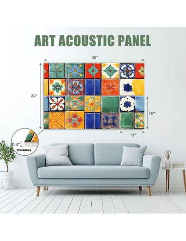Paquete de 8 Paneles Acústicos Art Absorbentes 121.9x81.3cm