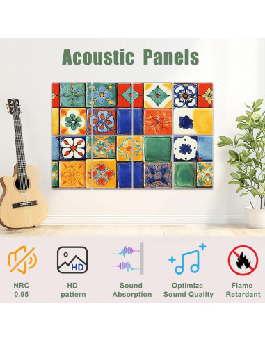 Paquete de 8 Paneles Acústicos Art Absorbentes 121.9x81.3cm