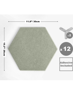 Azulejos de Fieltro Hexagonales Decorita - 12 Paneles Autoadhesivos 2