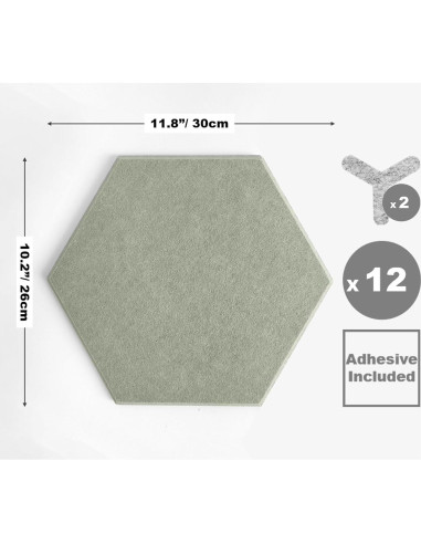 Azulejos de Fieltro Hexagonales Decorita - 12 Paneles Autoadhesivos