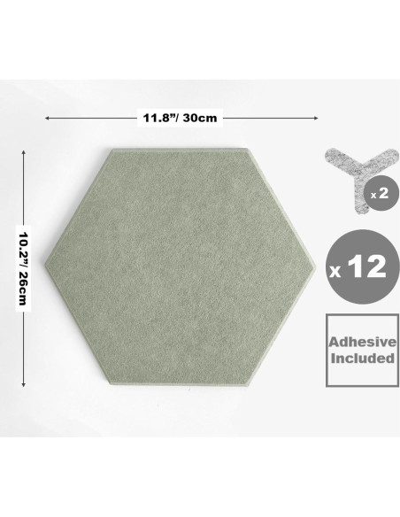 Azulejos de Fieltro Hexagonales Decorita - 12 Paneles Autoadhesivos