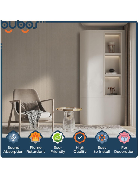 BUBOS Paneles Acústicos Grandes 120x60 cm 5 Piezas Camel 2