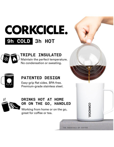 Taza de Café de Viaje Corkcicle 475ml Acero Inoxidable Aislada