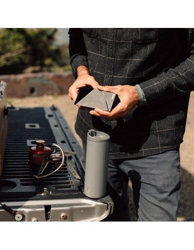 Vaso Aislado MiiR Flip Traveler 16oz Gris Basal Doble Pared