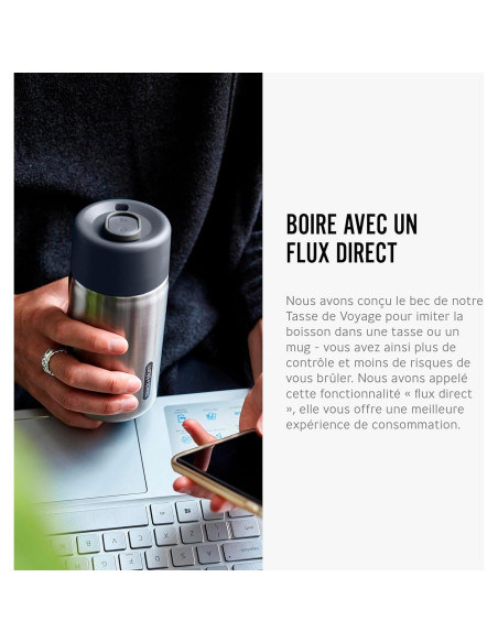 Taza de Viaje Aislada BLACK+BLUM 340ml Acero Inoxidable Pizarra