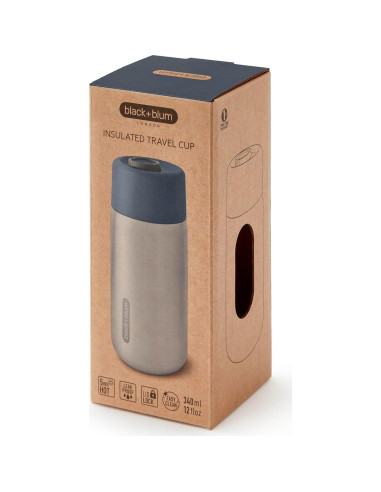 Taza de Viaje Aislada BLACK+BLUM 340ml Acero Inoxidable Pizarra