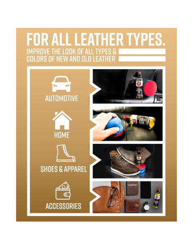 Aceite Rejuvenecedor de Cuero Adam's 118 ml - Limpia, Hidrata y Protege