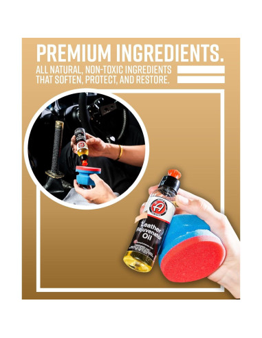 Aceite Rejuvenecedor de Cuero Adam's 118 ml - Limpia, Hidrata y Protege