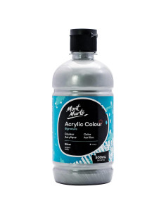 Juego de Pintura Acrílica Mont Marte Plata 500ml - 12 Colores