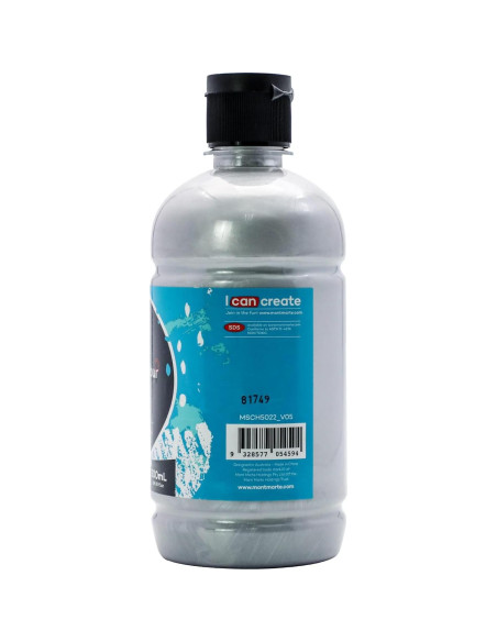 Juego de Pintura Acrílica Mont Marte Plata 500ml - 12 Colores