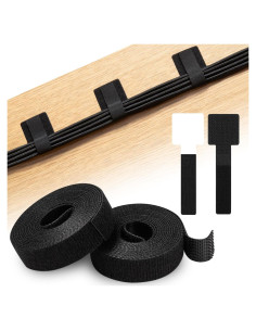 48 Bridas de Gestión de Cables Autoadhesivas Tihaolity Negro