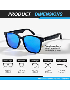Gafas Bluetooth Giinova Inteligentes Polarizadas Azul 2