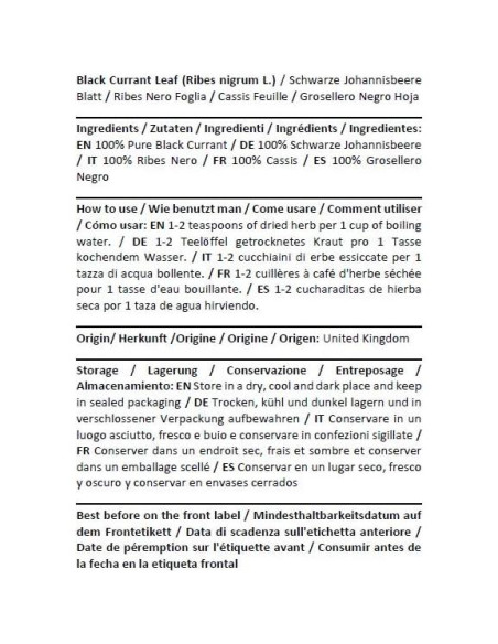 Té Herbal de Hoja de Grosella Negra Health Embassy 50g