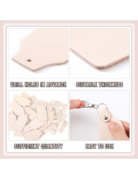 Kit de Llaveros de Cuero PU Landical 20 Piezas Personalizables